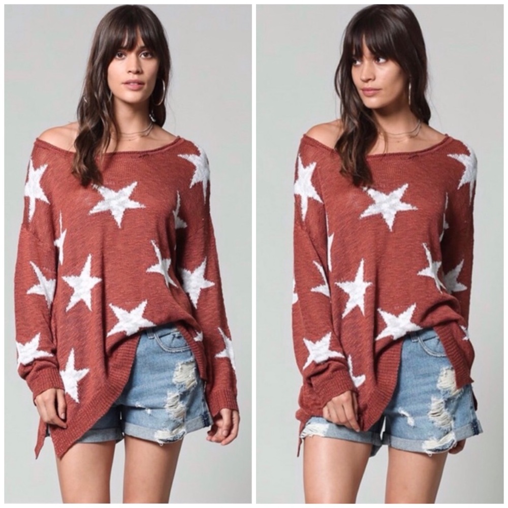 ❄️STARS BRICK KNIT LIGHTWEIGHT SWEATER - Picture 2 of 4